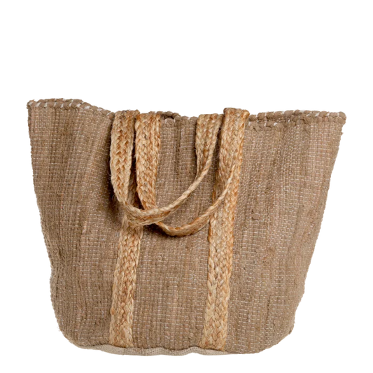 Strandtaske i genbrugsgarn