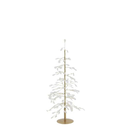 Chic Antique Juletræ med Prismer & Guldtråd – H42 cm – Klar/Guld