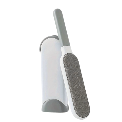 FNUG BØRSTE MED HOLDER - 33 cm - HVID OG GRÅ