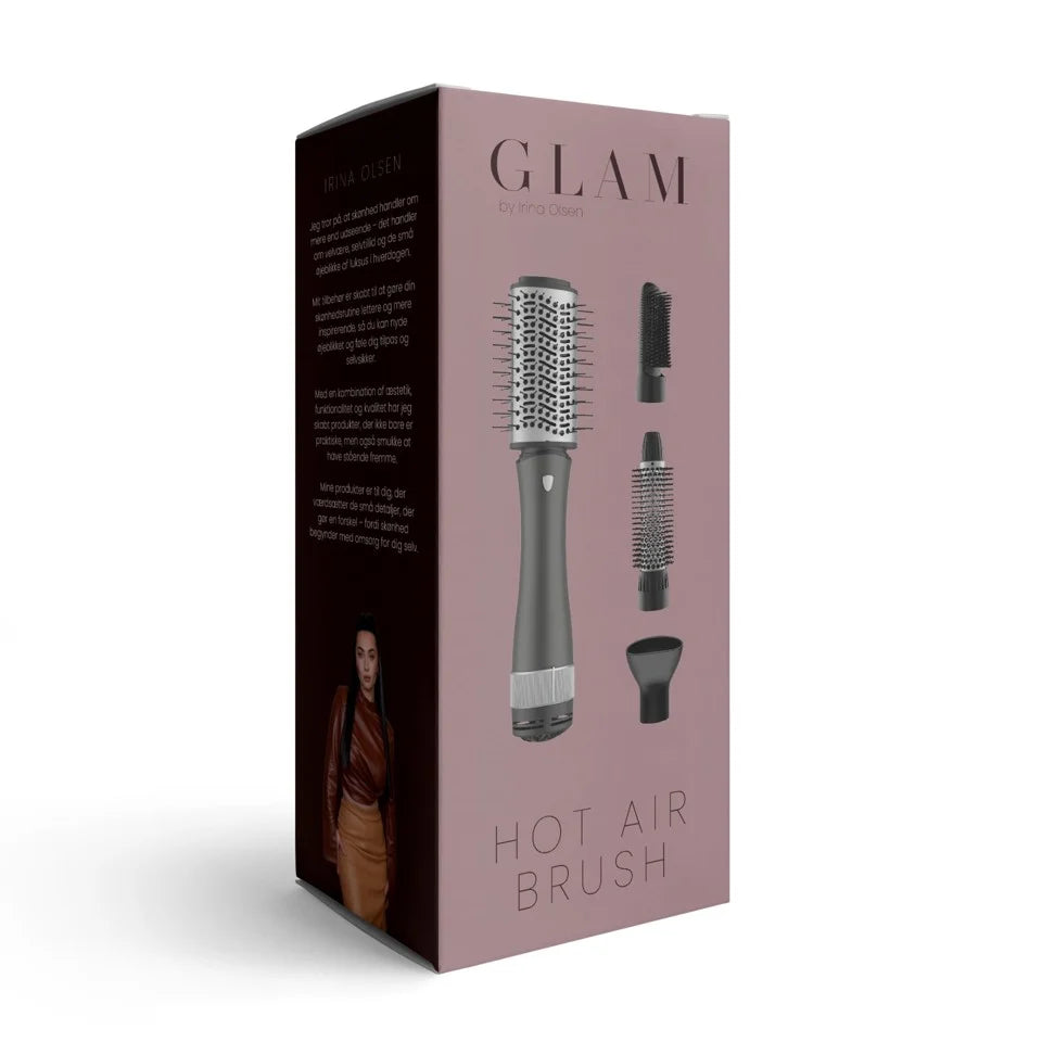 GLAM By Irina - GLAM Varmluftsbørste - Sort og Grå