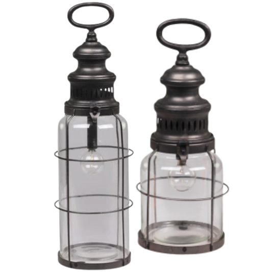 Fransk Staldlanterne 32 og 42 cm. inkl. pære & timer ✨ Kommer snart på lager ✨