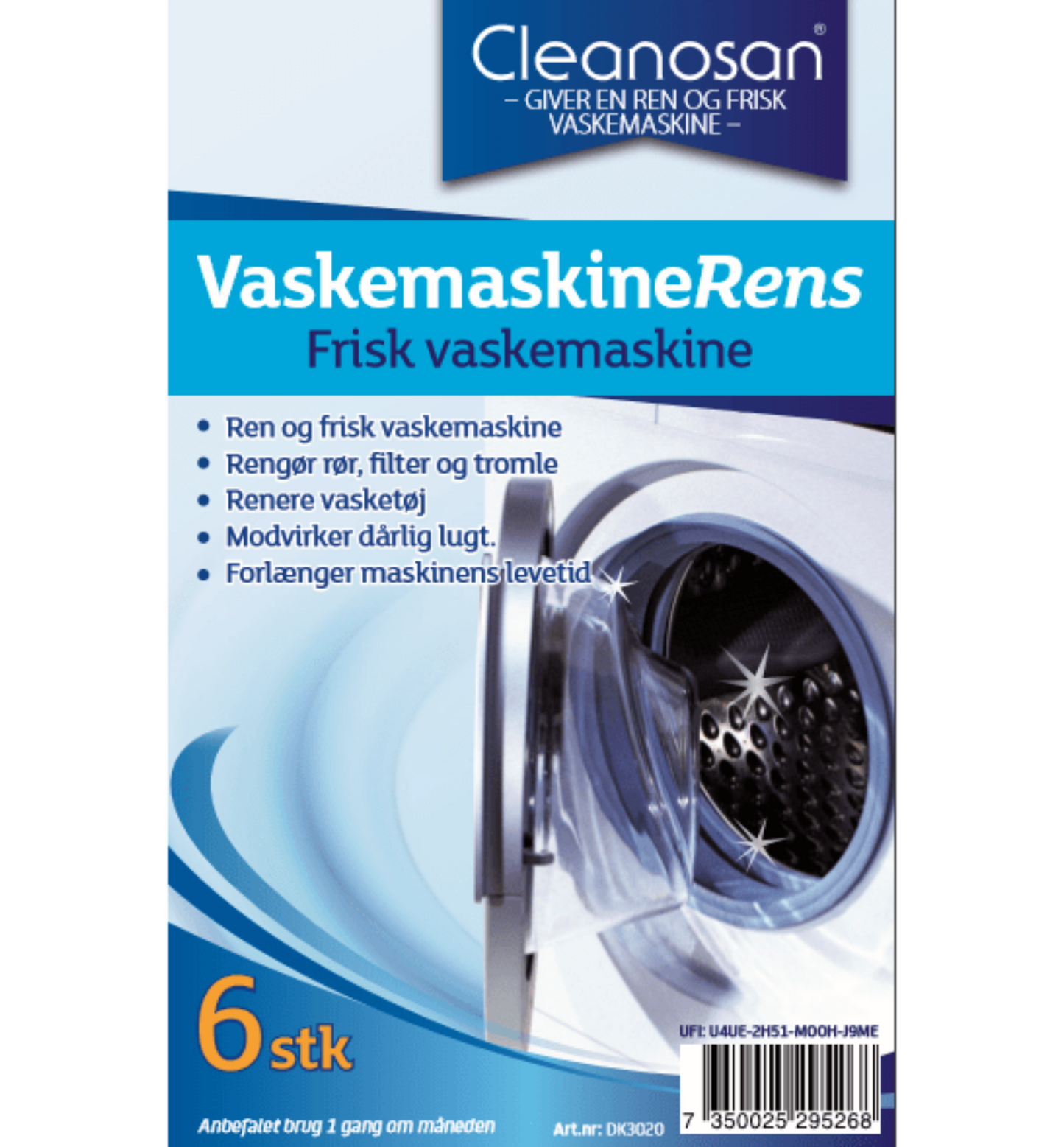 CLEANOSAN VASKEMASKINE RENS 6 STK.