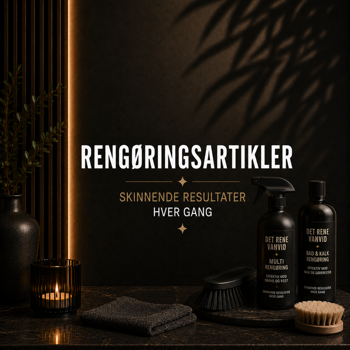 Rengøringsartikler – rengøringsartikler og rengøringsmidler hos Det Rene Vanvid