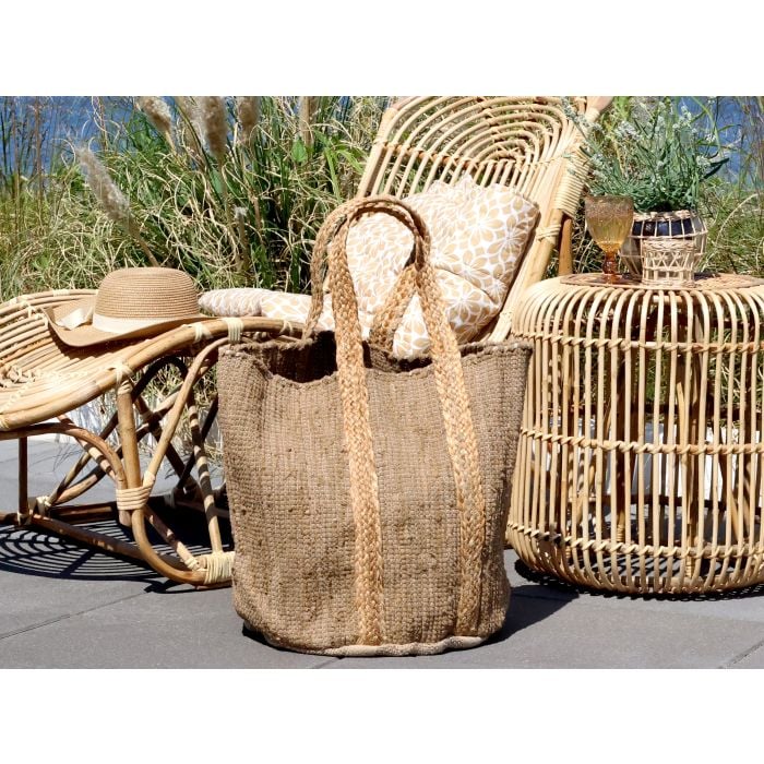 Strandtaske i genbrugsgarn