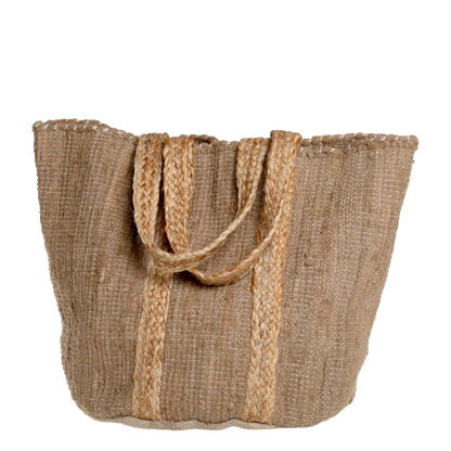 Strandtaske i genbrugsgarn