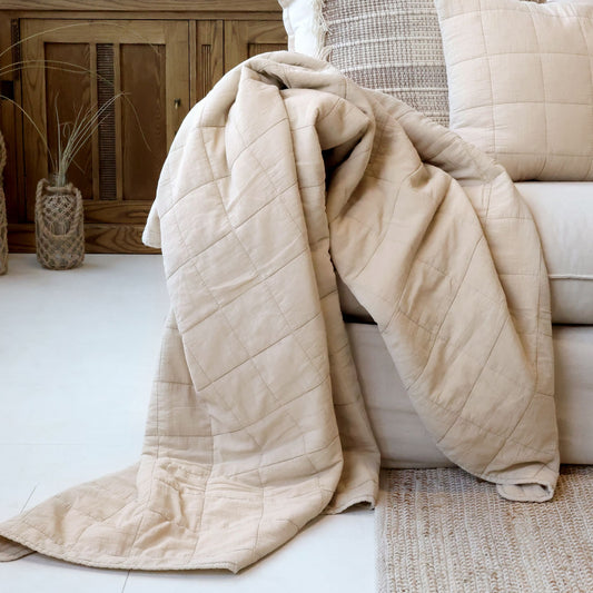 Chic Antique Aix Vintage Quilt - Hør L180 / B130 cm