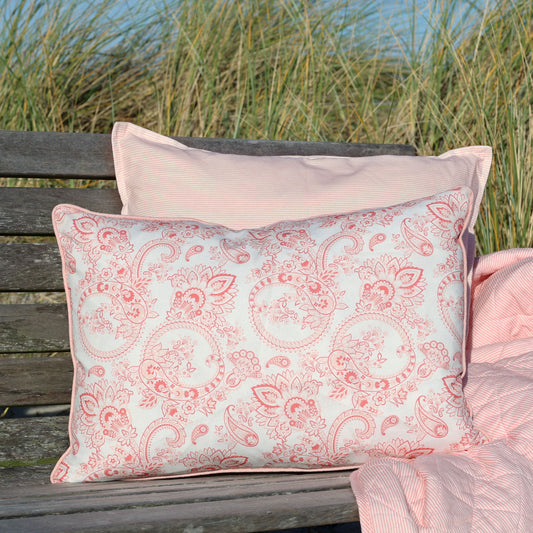 Chic Antique Pudebetræk m. paisleymønster – Rosa & Hvid 50x35