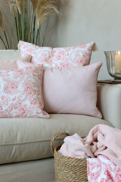 Chic Antique Pudebetræk m. paisleymønster – Rosa & Hvid 50x35