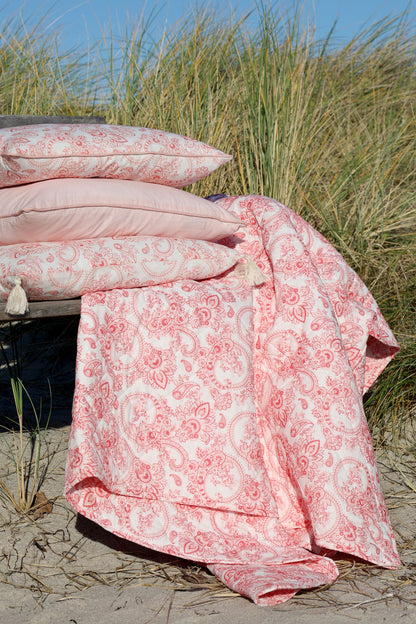 Chic Antique Pudebetræk m. paisleymønster – Rosa & Hvid 50x35