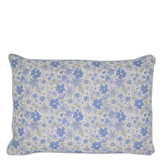 Chic Antique Pudebetræk m. blomster – Skyblå & Hvid 50x35