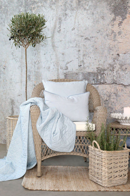 Chic Antique Pudebetræk m.  mælkedrengestriber  – Skyblue & Hvid 50x50