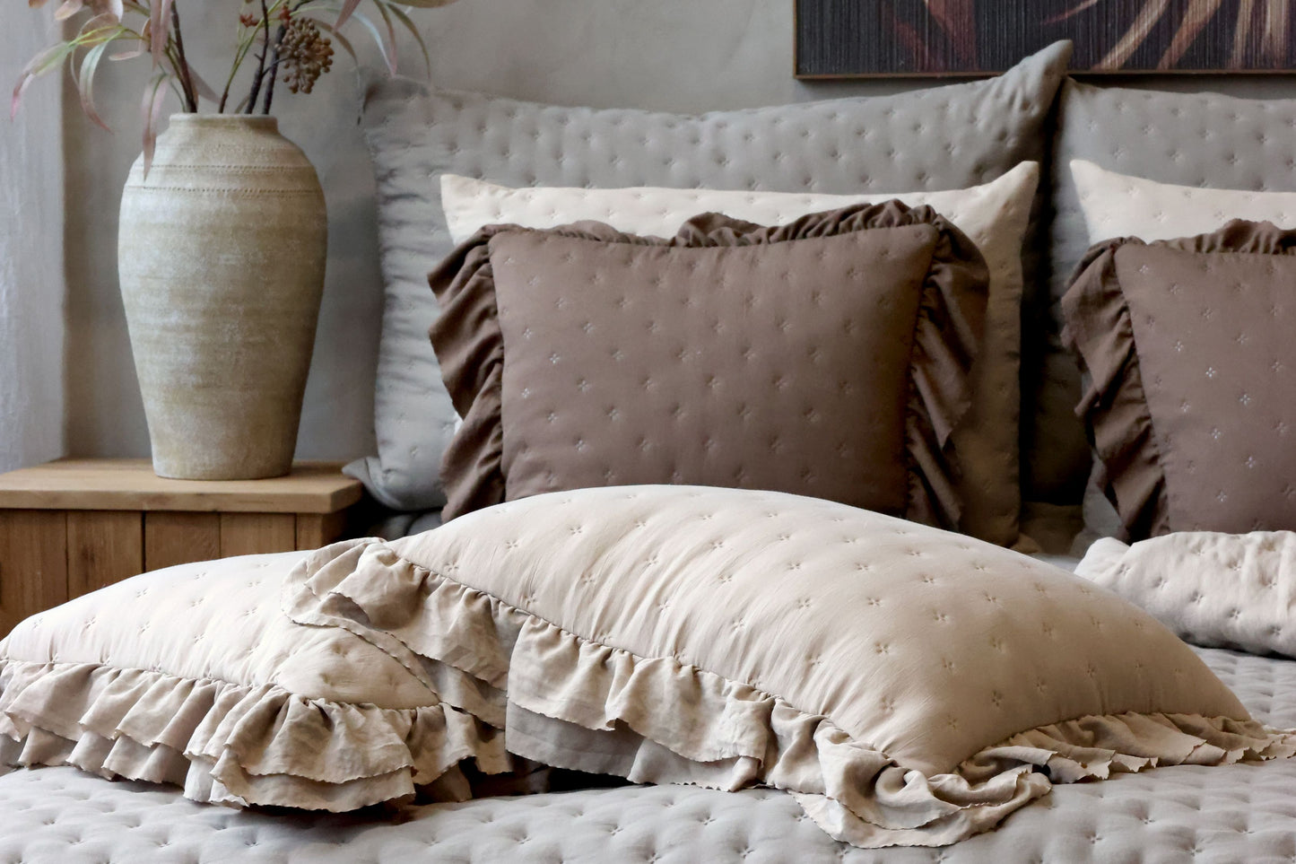 Chic Antique - Aix Soft Pudebetræk m. flæsekant 50 × 50 cm
