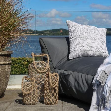 Chic Antique – Glasflaske med jute flet og hank (Lille) H27 cm