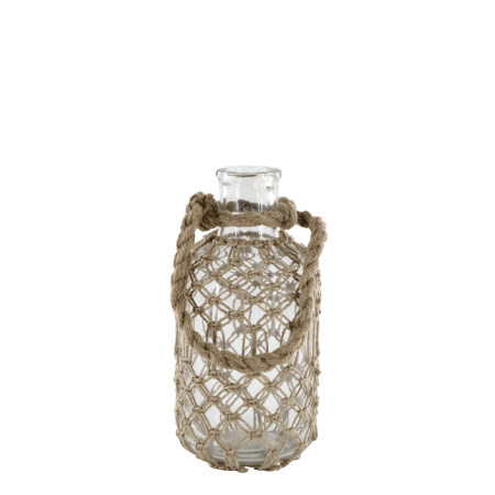 Chic Antique – Glasflaske med jute flet og hank (Lille) H27 cm