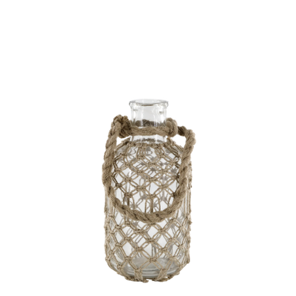 Chic Antique – Glasflaske med jute flet og hank (Lille) H27 cm