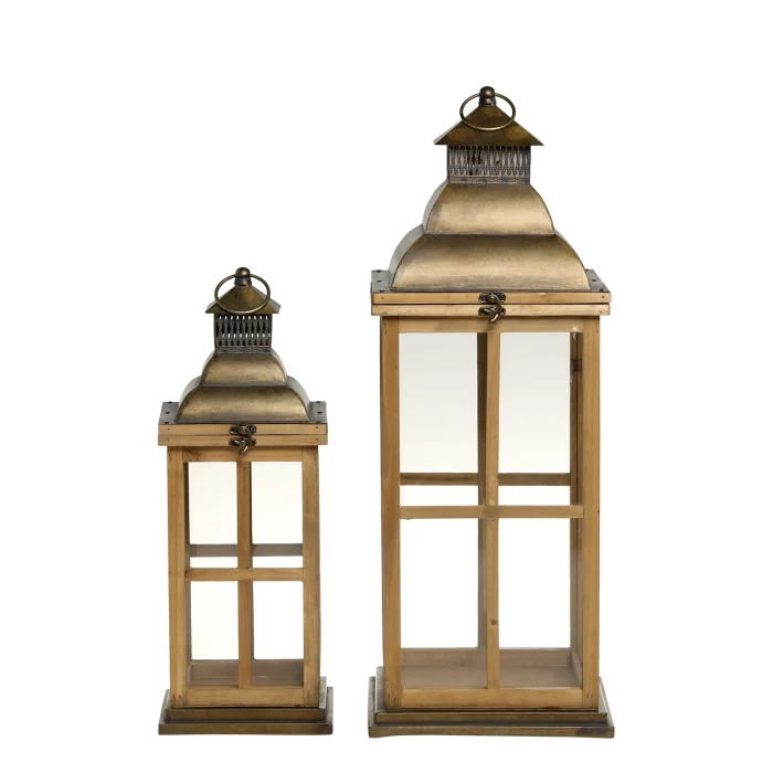 Chic Antique - Lanterne m. dekor sæt af 2