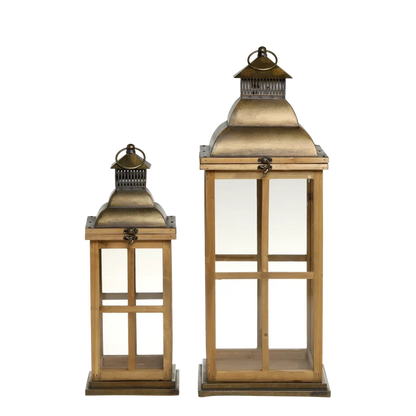 Chic Antique - Lanterne m. dekor sæt af 2