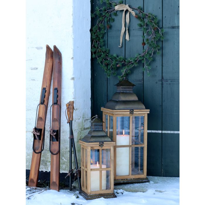 Chic Antique - Lanterne m. dekor sæt af 2