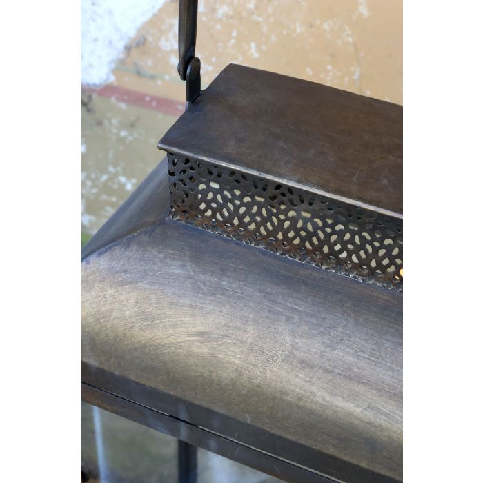 Chic Antique Lanterne med Mønster – Sæt af 2 – Antique Messing
