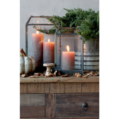Chic Antique Lanterne med Bladslibning – H27 cm – Antique Messing