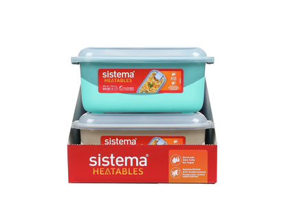 Sistema Rectangle Heatables 890 ml – Mikroovnsskål med Låg