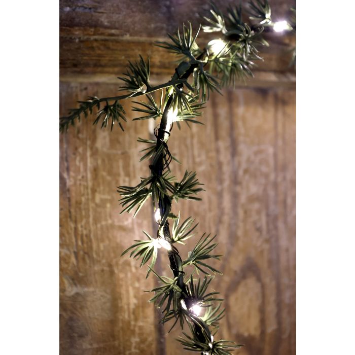 Chic Antique Fleur Hjertekrans med 25 LED-Lys – Grøn 32 cm