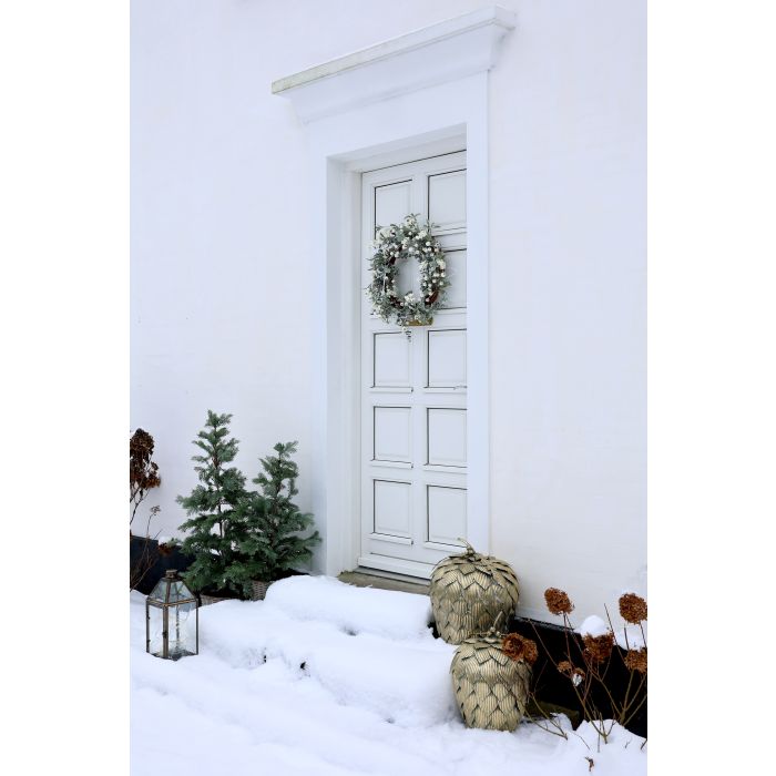 Chic Antique Fleur Grantræ med Kurv & 60 LED-Lys – H90 cm