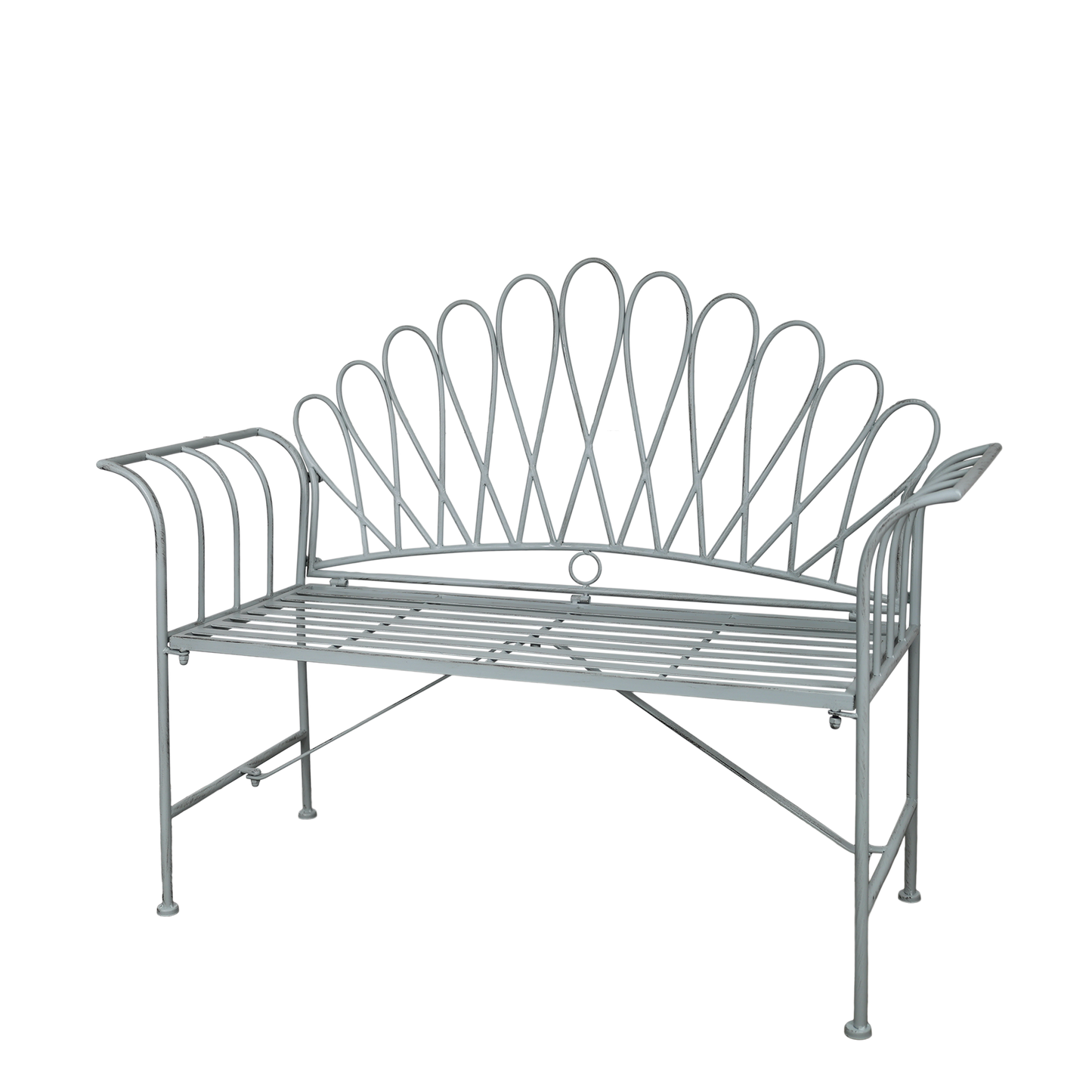 Chic Antique, Bænk med buet ryg, sky blue