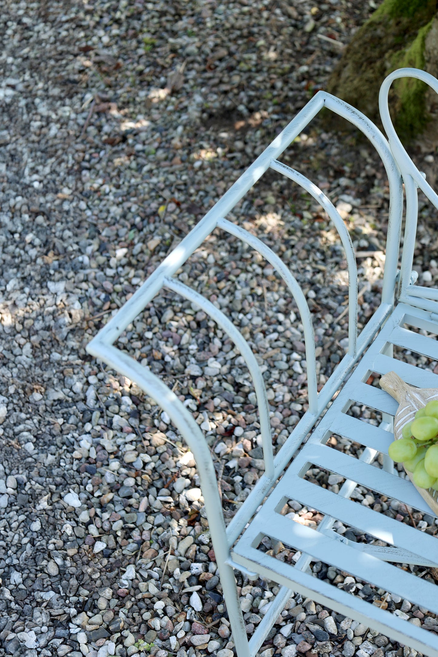 Chic Antique, Bænk med buet ryg, sky blue
