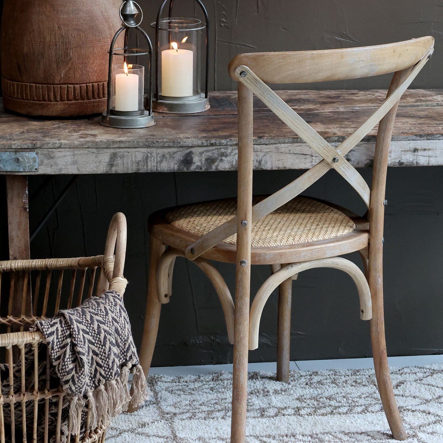 Chic Antique - Fransk Spisebordsstol m. fletsæde (2 stk.)