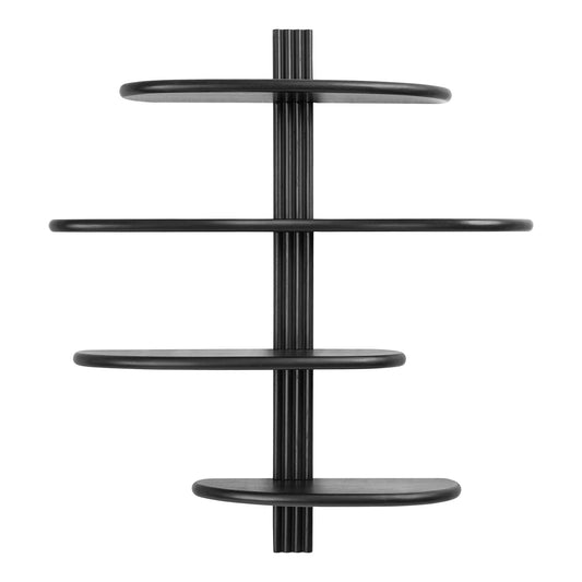 House Nordic Aliano Væghylde – Sort Eg 80 × 17,5 × 88 cm  Elegant og moderne væghylde i sort egetræ – skab stilfuld opbevaring og et eksklusivt udtryk i hjemmet.