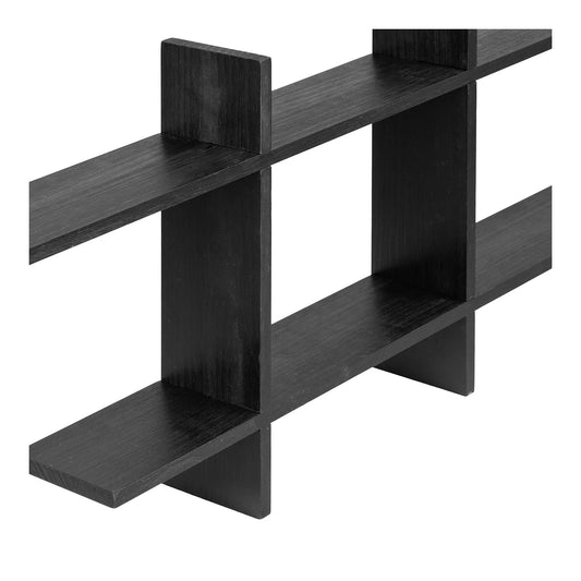 House Nordic Mostar Væghylde – Sort Fyrretræ 86 × 10 × 38 cm  Elegant og stilren væghylde i sort fyrretræ – perfekt til moderne boligindretning og dekorativ opbevaring.