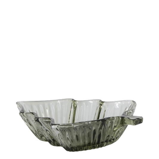 Chic Antique Juletræsfad i Glas – Olivengrøn – H4×L19×B16 cm