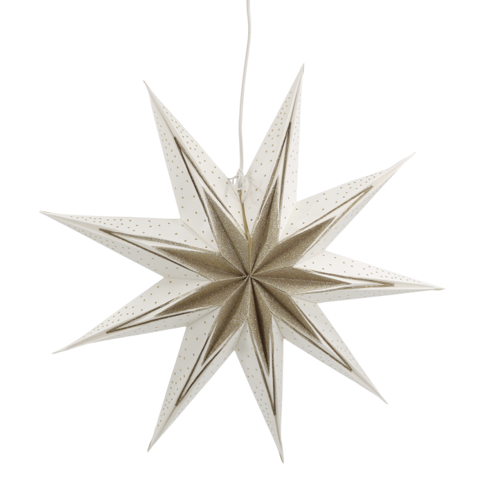 Chic Antique Papirstjerne Ø60 cm – Creme & Champagne  Elegant papirstjerne i creme og champagne – dekorativ julestjerne på Ø60 cm til hjemmets juleindretning