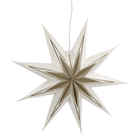 Chic Antique Papirstjerne Ø60 cm – Creme & Champagne  Elegant papirstjerne i creme og champagne – dekorativ julestjerne på Ø60 cm til hjemmets juleindretning