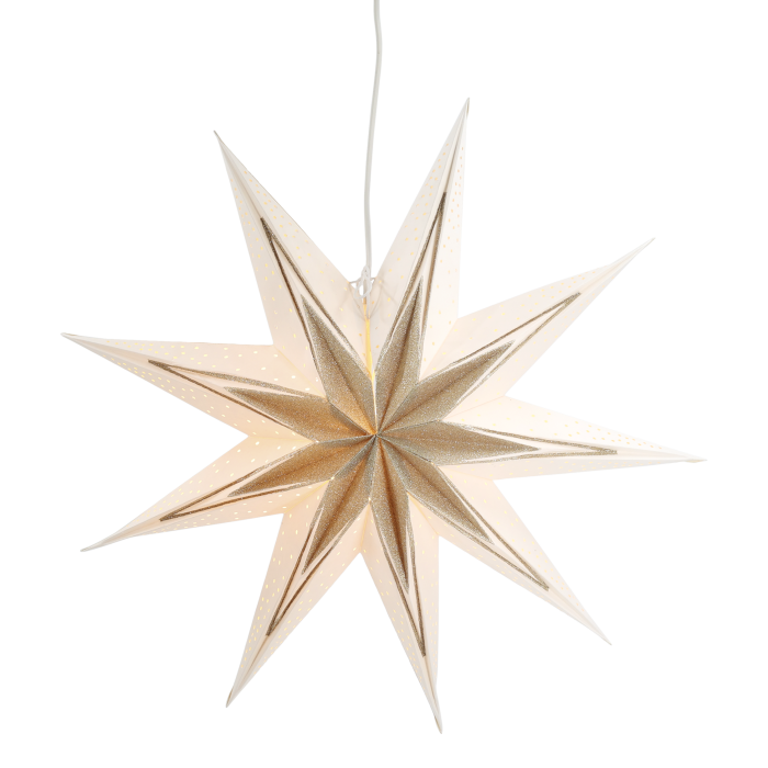 Chic Antique Papirstjerne Ø60 cm – Creme & Champagne  Elegant papirstjerne i creme og champagne – dekorativ julestjerne på Ø60 cm til hjemmets juleindretning