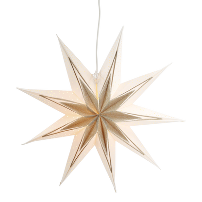 Chic Antique Papirstjerne Ø60 cm – Creme & Champagne  Elegant papirstjerne i creme og champagne – dekorativ julestjerne på Ø60 cm til hjemmets juleindretning