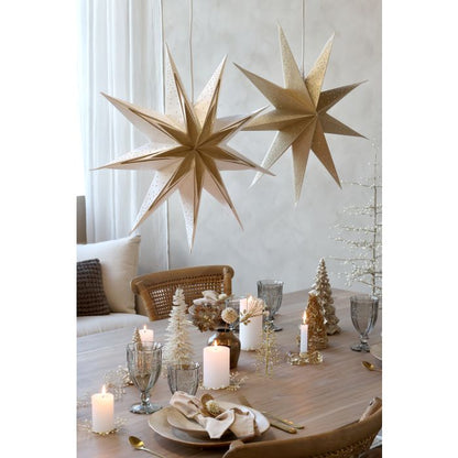 Chic Antique Papirstjerne Ø60 cm – Creme & Champagne  Elegant papirstjerne i creme og champagne – dekorativ julestjerne på Ø60 cm til hjemmets juleindretning