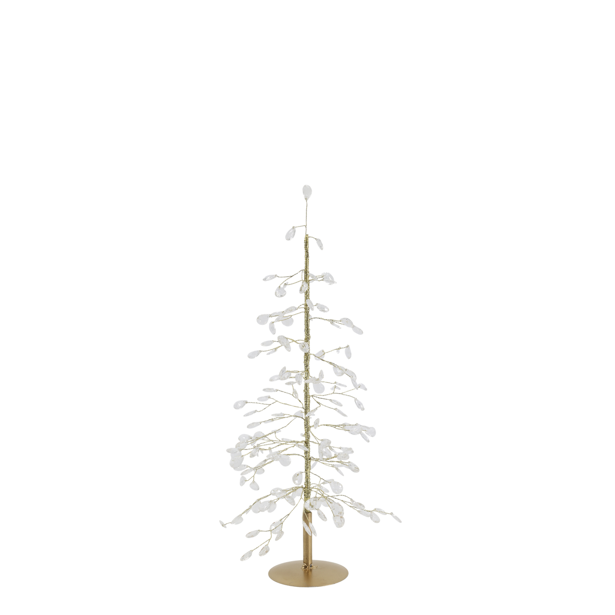 Chic Antique Juletræ med Prismer & Guldtråd – H42 cm – Klar/Guld