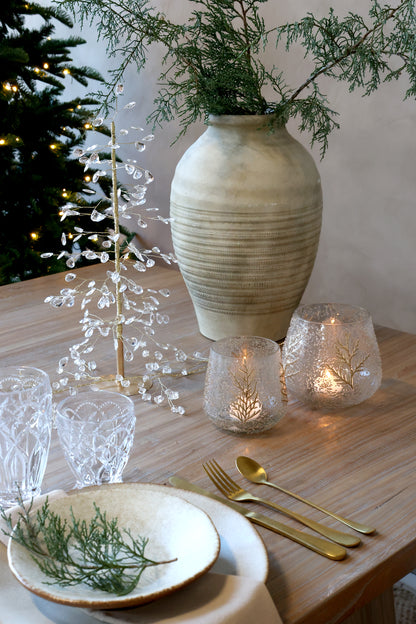 Chic Antique Juletræ med Prismer & Guldtråd – H42 cm – Klar/Guld