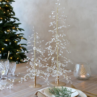 Chic Antique Juletræ med Prismer & Guldtråd – H61 cm – Klar/Guld