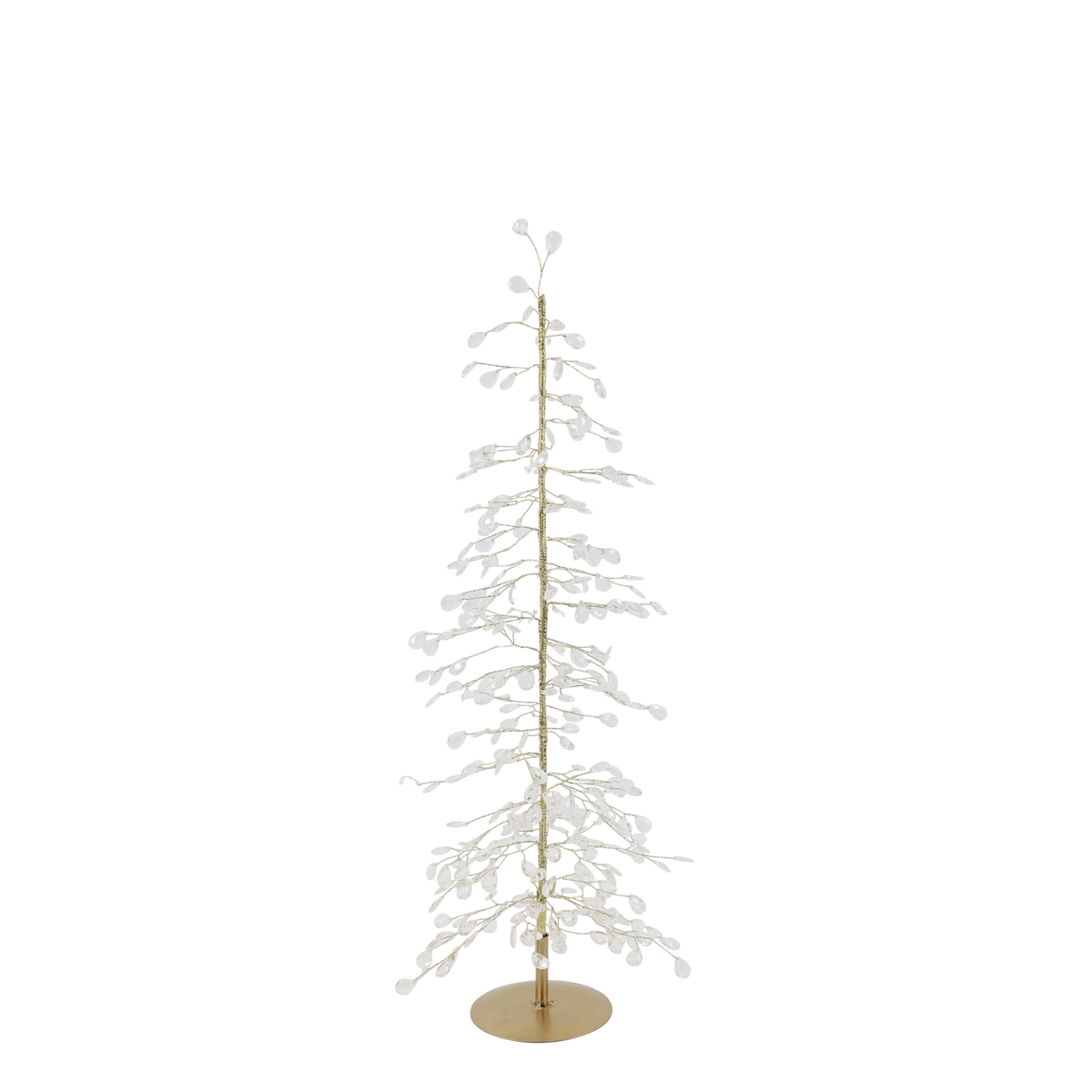 Chic Antique Juletræ med Prismer & Guldtråd – H61 cm – Klar/Guld