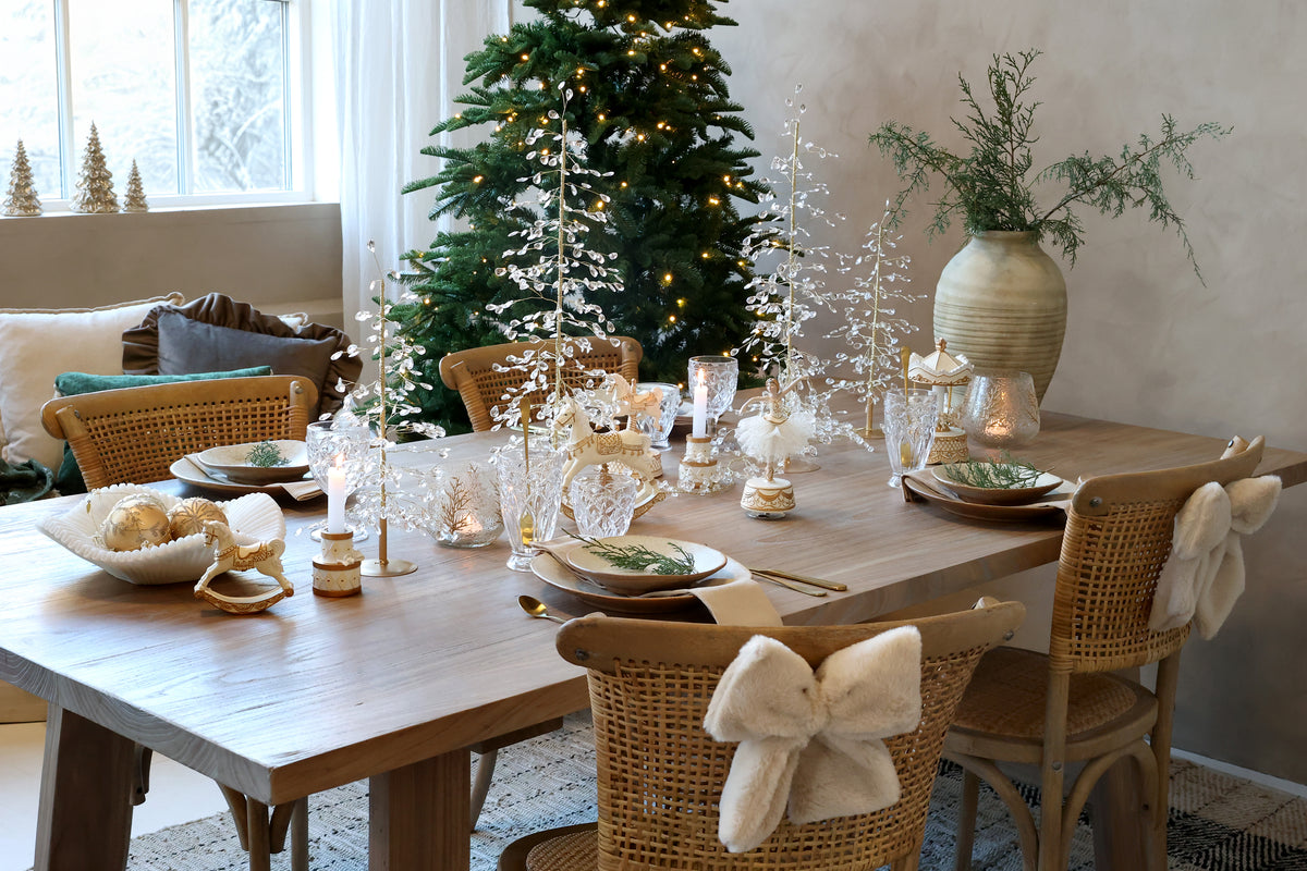 Chic Antique Juletræ med Prismer & Guldtråd – H61 cm – Klar/Guld