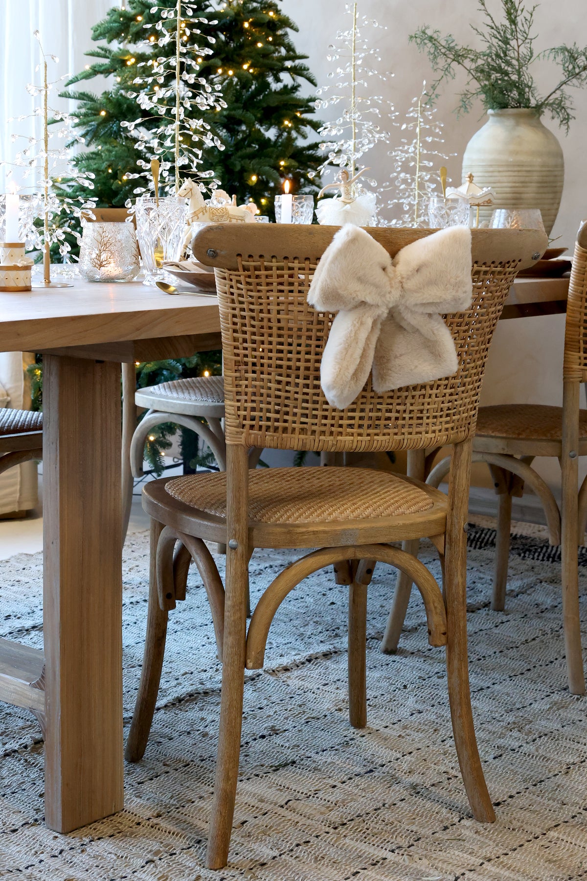 Chic Antique Juletræ med Prismer & Guldtråd – H61 cm – Klar/Guld