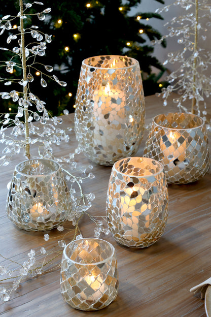 Chic Antique Juletræ med Prismer & Guldtråd – H61 cm – Klar/Guld