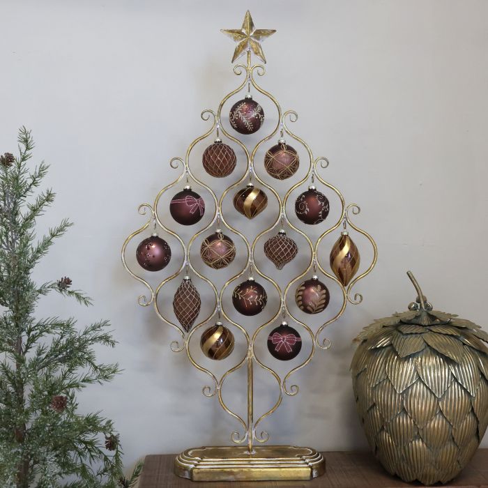 Chic Antique Stativ med Stjerne – H106 cm – Antique Messing - Elegant dekorationsstativ fra Chic Antique i antique messing med smuk stjerne på toppen – perfekt til at skabe en stemningsfuld juledekoration i hjemmet.