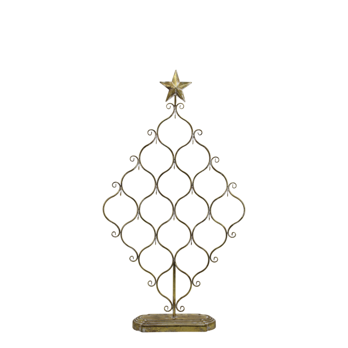 Chic Antique Stativ med Stjerne – H106 cm – Antique Messing - Elegant dekorationsstativ fra Chic Antique i antique messing med smuk stjerne på toppen – perfekt til at skabe en stemningsfuld juledekoration i hjemmet.