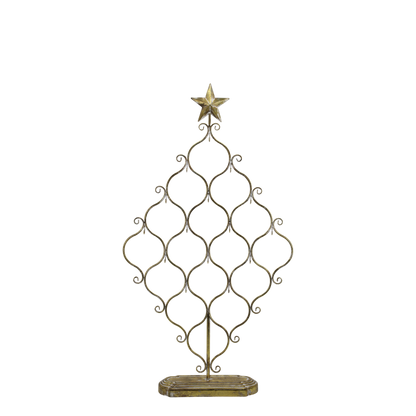 Chic Antique Stativ med Stjerne – H106 cm – Antique Messing - Elegant dekorationsstativ fra Chic Antique i antique messing med smuk stjerne på toppen – perfekt til at skabe en stemningsfuld juledekoration i hjemmet.