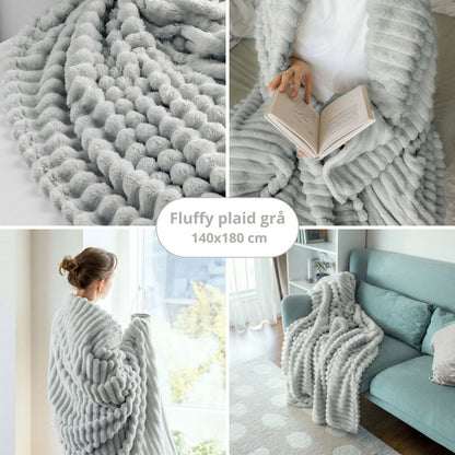 Nordis Fluffy Plaid Grå 140 × 180 cm – Blød og Varm Plaid
