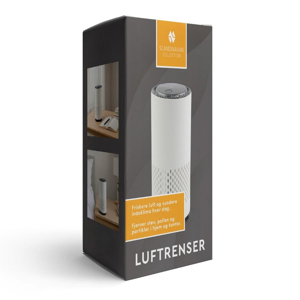 Kompakt Luftrenser til Små Rum op til 10 m² – USB  Pladsbesparende luftrenser til soveværelse, kontor og andre mindre rum
